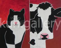 Auf dem Bauernhof - Kuh & Katze - © kuh.gallery 2025